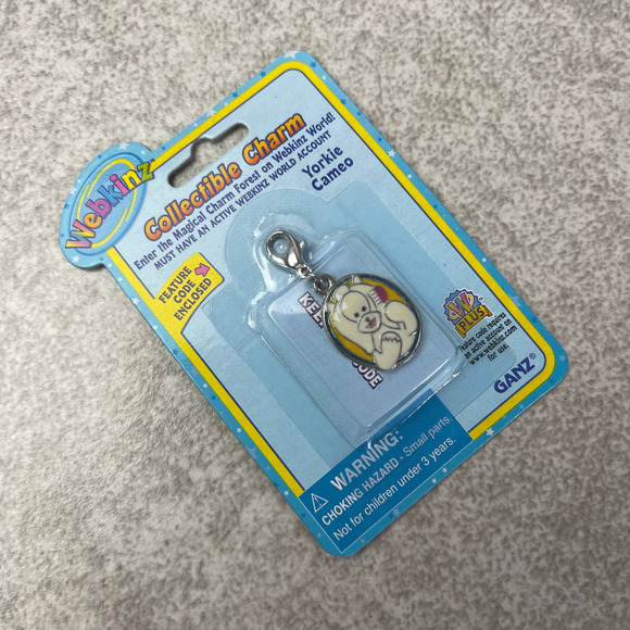 Yorkie Cameo — Webkinz Silver Enamel Collectible Charm Jewelry — NEW SEALED CODE - Picture 1 of 4